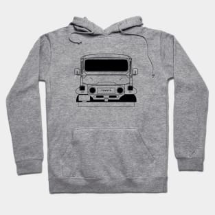 Toyota Land Cruiser FJ40 Black Outline Hoodie